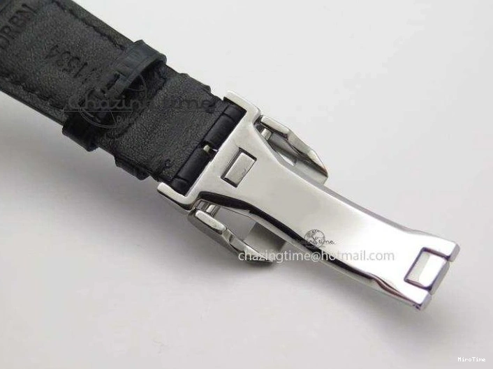 MIROTIME 0225 UrbanStyle Portuguese Tourbillon Power Reserve Moonphase SS White Dial On Black Leather Strap 7318